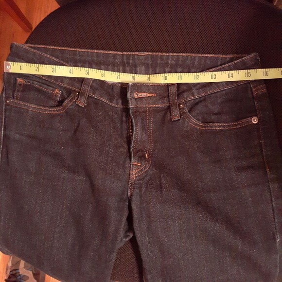 Uniqlo dark wash slim jeans 27 x 32 denim pants s m 6 8 - Picture 5 of 9